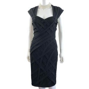 Tadashi Shoji Bandage Pleated Criss-Cross Dress
